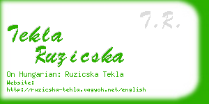 tekla ruzicska business card